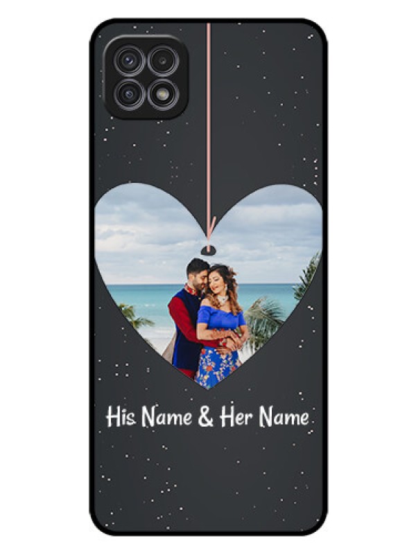 Custom Galaxy F42 5G Custom Glass Phone Case  - Hanging Heart Design