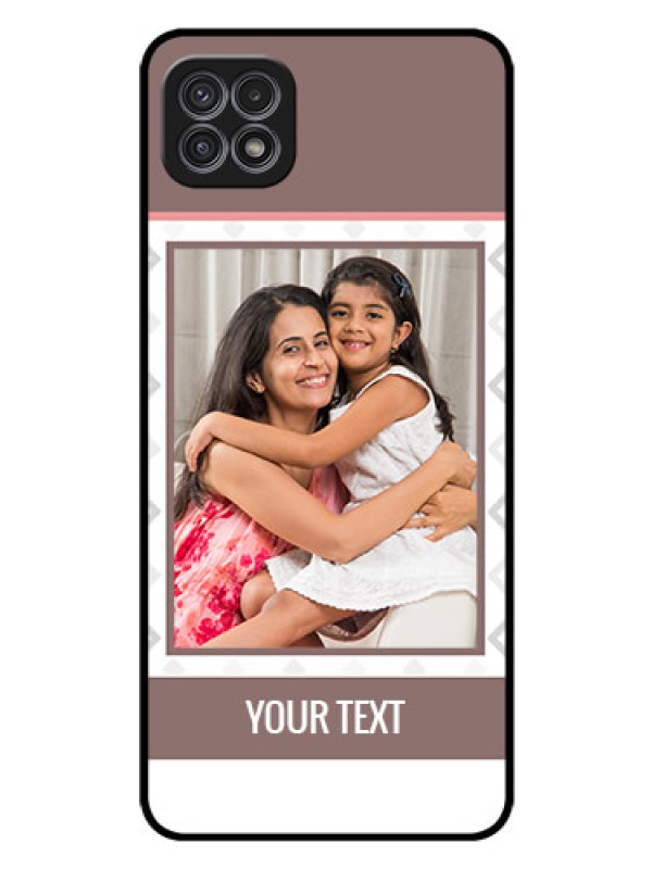 Custom Galaxy F42 5G Photo Printing on Glass Case  - Simple Diamond Design