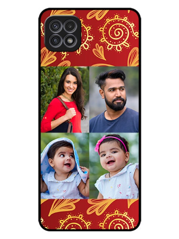 Custom Galaxy F42 5G Photo Printing on Glass Case  - 4 Image Traditional Design