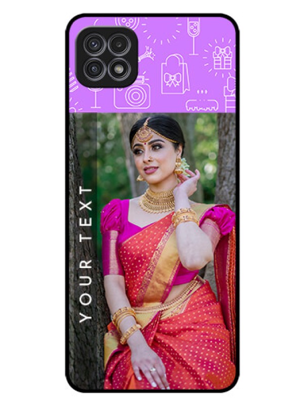 Custom Galaxy F42 5G Custom Glass Mobile Case  - Birthday Icons Design