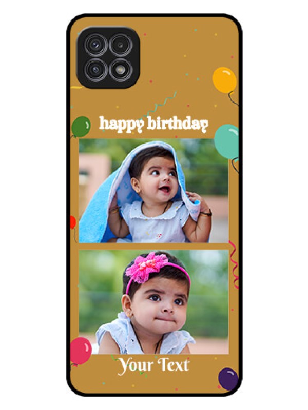 Custom Galaxy F42 5G Personalized Glass Phone Case  - Image Holder with Birthday Celebrations Design