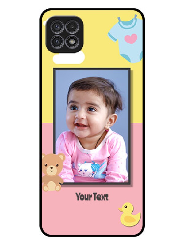 Custom Galaxy F42 5G Photo Printing on Glass Case  - Kids 2 Color Design