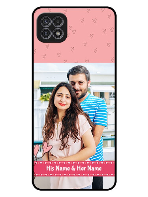 Custom Galaxy F42 5G Personalized Glass Phone Case  - Love Design Peach Color