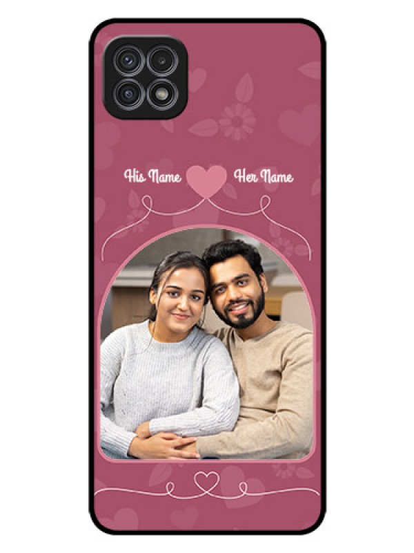 Custom Galaxy F42 5G Photo Printing on Glass Case  - Love Floral Design