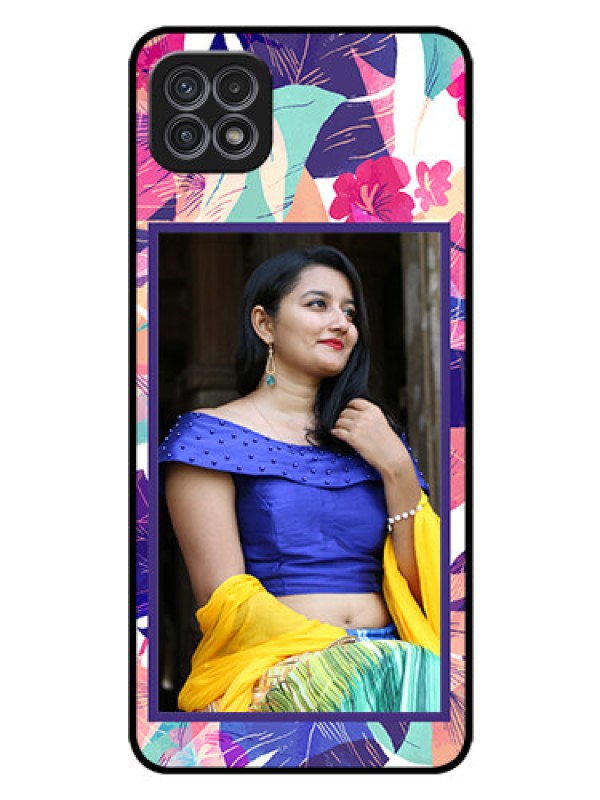 Custom Galaxy F42 5G Custom Glass Mobile Case  - Abstract Floral Design