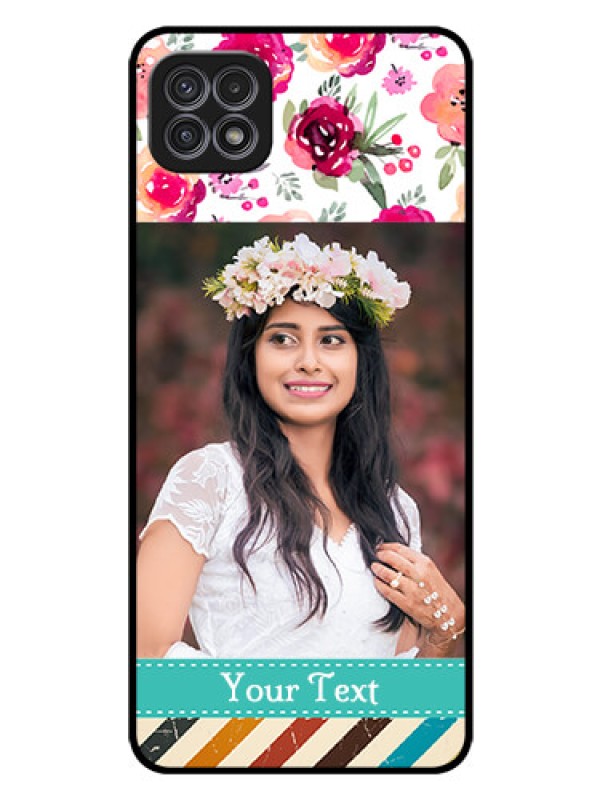 Custom Galaxy F42 5G Custom Glass Phone Case  - Watercolor Floral Design