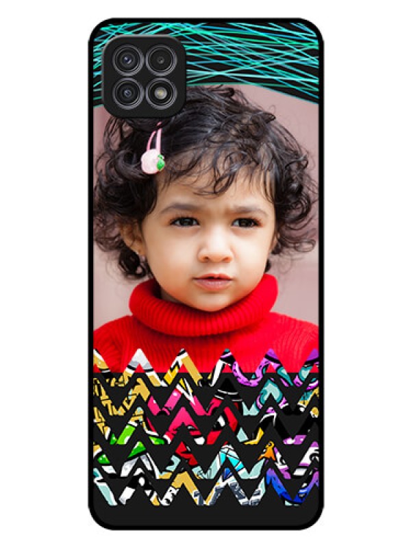 Custom Galaxy F42 5G Personalized Glass Phone Case  - Neon Abstract Design