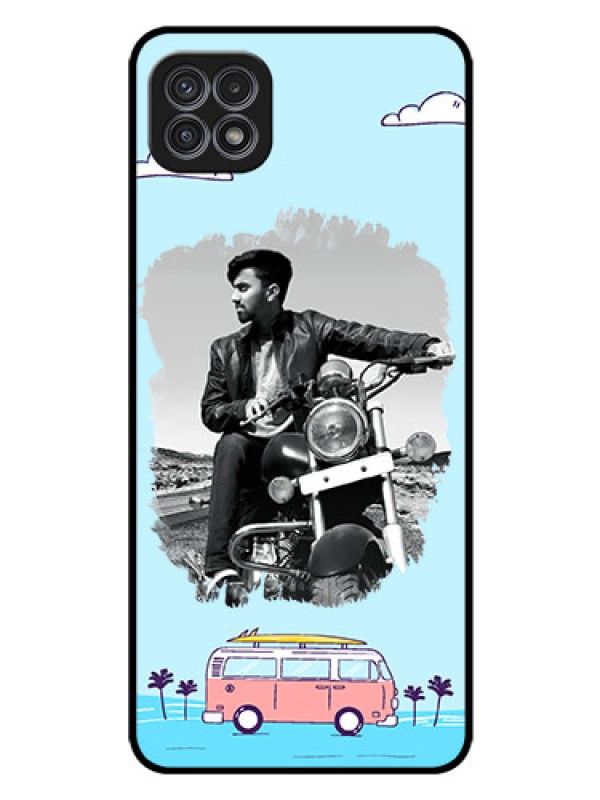 Custom Galaxy F42 5G Photo Printing on Glass Case  - Travel & Adventure Design