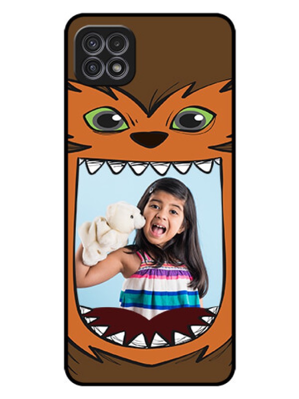 Custom Galaxy F42 5G Photo Printing on Glass Case  - Owl Monster Back Case Design
