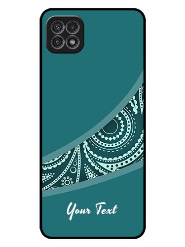 Custom Galaxy F42 5G Photo Printing on Glass Case - semi visible floral Design