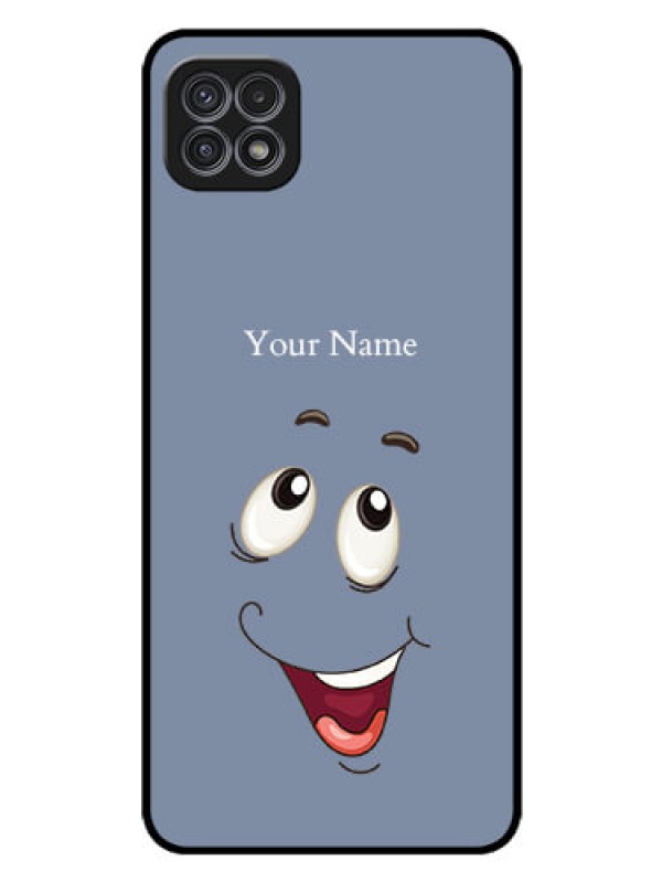 Custom Galaxy F42 5G Photo Printing on Glass Case - Laughing Cartoon Face Design