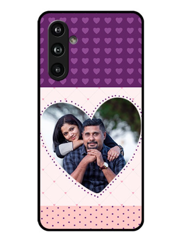 Custom Samsung Galaxy F54 5G Custom Glass Phone Case - Violet Love Dots Design