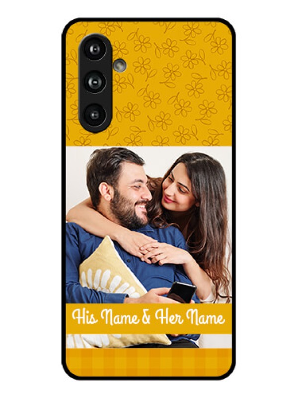 Custom Samsung Galaxy F54 5G Custom Glass Phone Case - Yellow Floral Design