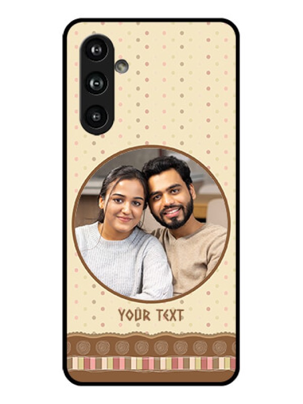 Custom Samsung Galaxy F54 5G Custom Glass Phone Case - Brown Dotted Mobile Case Design