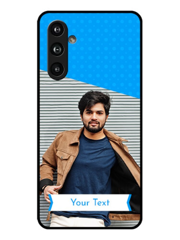 Custom Samsung Galaxy F54 5G Custom Glass Phone Case - Simple Blue Color Design