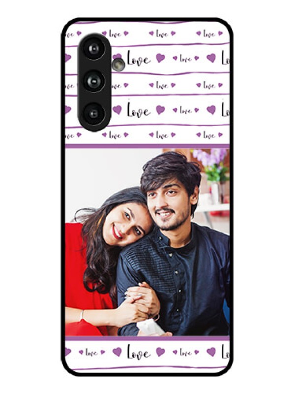 Custom Samsung Galaxy F54 5G Custom Glass Phone Case - Couples Heart Design