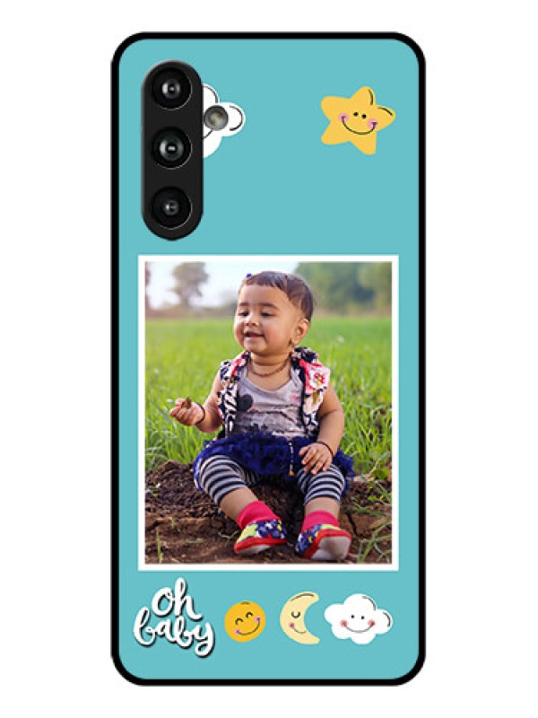 Custom Samsung Galaxy F54 5G Custom Glass Phone Case - Smiley Kids Stars Design