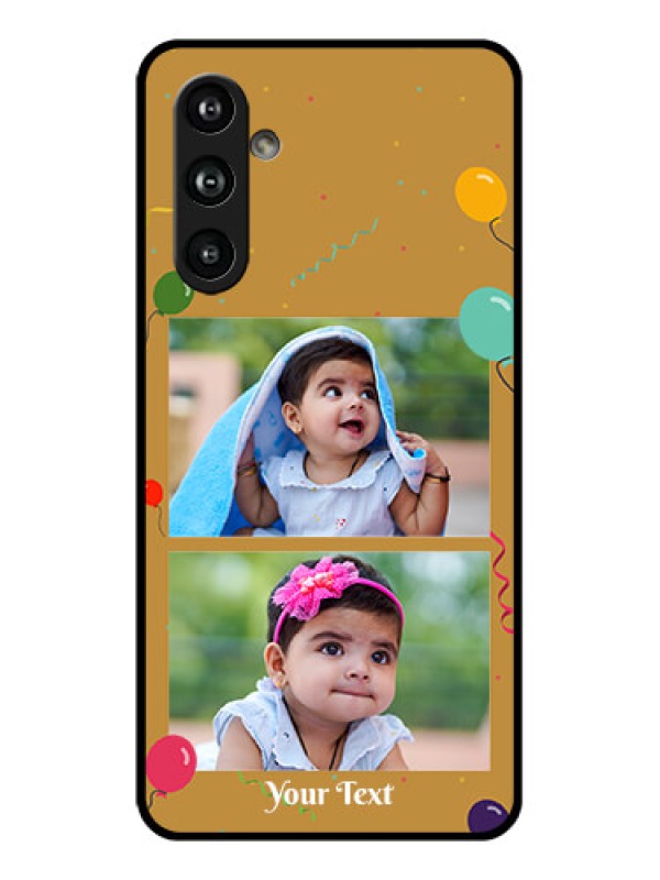 Custom Samsung Galaxy F54 5G Custom Glass Phone Case - Image Holder With Birthday Celebrations Design