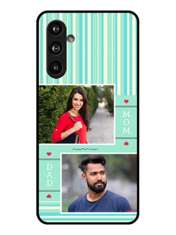 Custom Samsung Galaxy F54 5G Custom Glass Phone Case - Mom & Dad Pic Design
