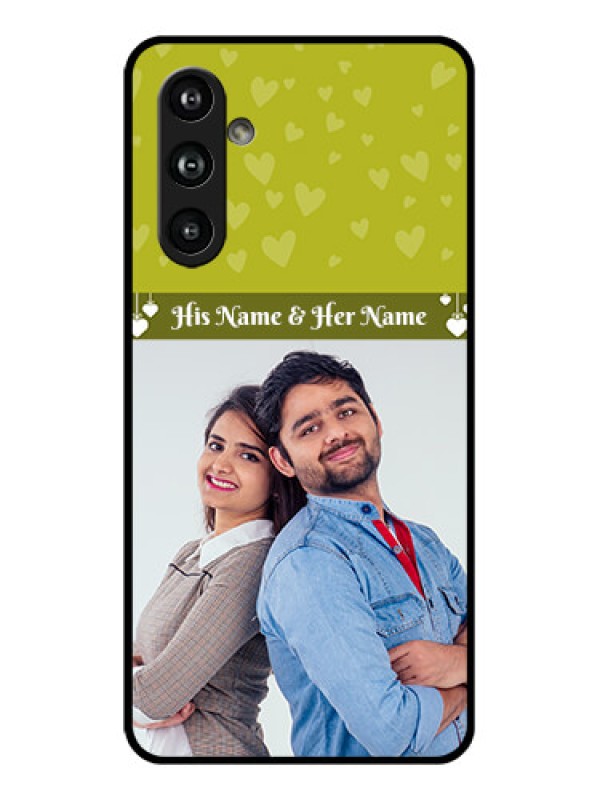 Custom Samsung Galaxy F54 5G Custom Glass Phone Case - You & Me Heart Design