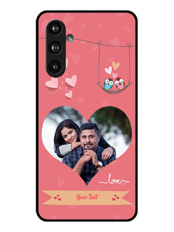 Custom Samsung Galaxy F54 5G Custom Glass Phone Case - Peach Color Love Design
