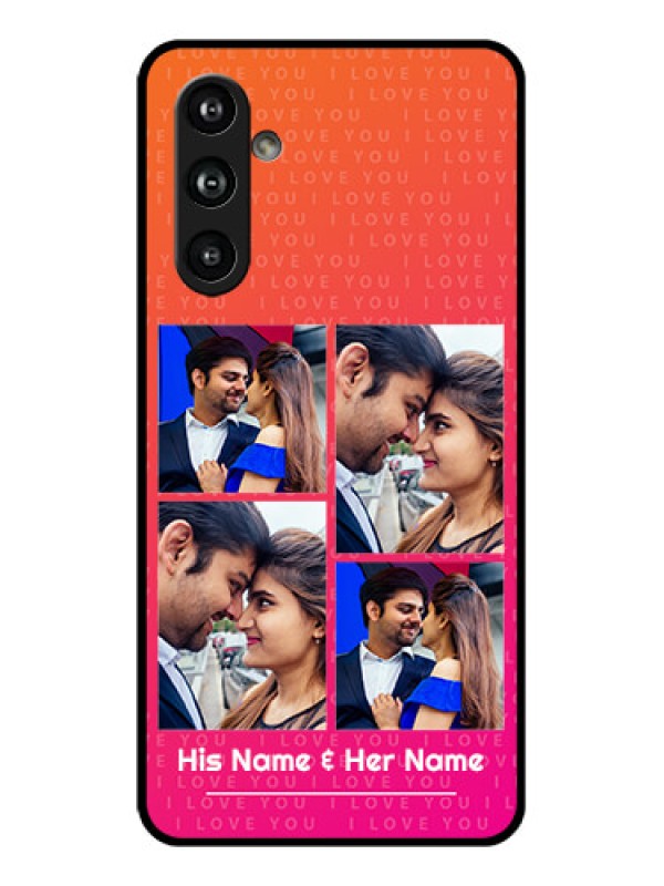 Custom Samsung Galaxy F54 5G Custom Glass Phone Case - I Love You Pink Design