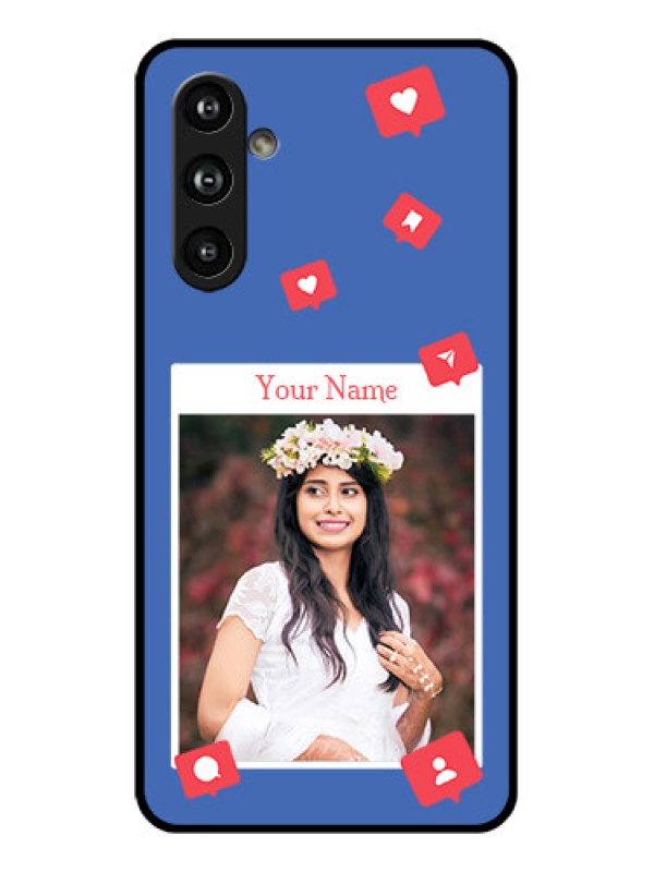Custom Samsung Galaxy F54 5G Custom Glass Phone Case - Like Share And Comment Design