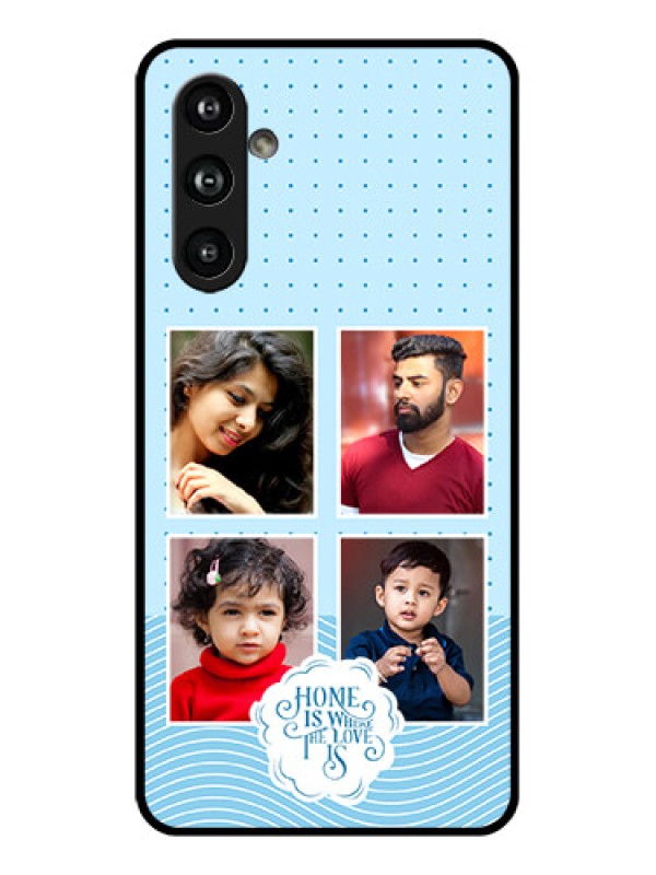 Custom Samsung Galaxy F54 5G Custom Glass Phone Case - Cute Love Quote With 4 Pic Upload Design