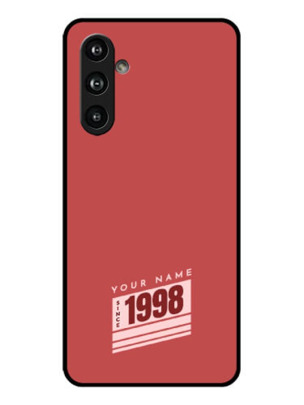 Custom Samsung Galaxy F54 5G Custom Glass Phone Case - Red Custom Year Of Birth Design