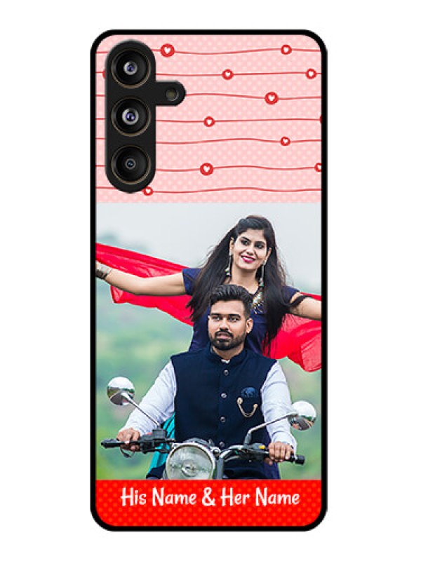 Custom Samsung Galaxy F55 5G Custom Glass Phone CaseRed Pattern Case Design