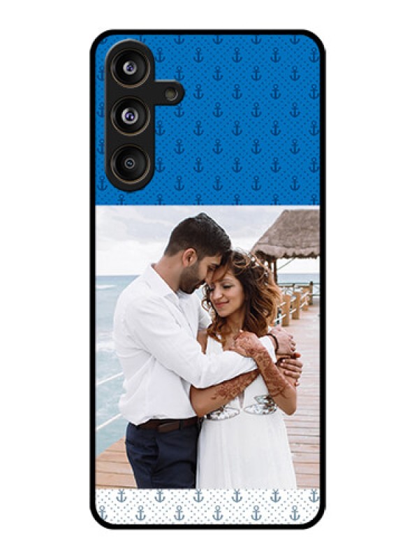 Custom Samsung Galaxy F55 5G Custom Glass Phone CaseBlue Anchors Design