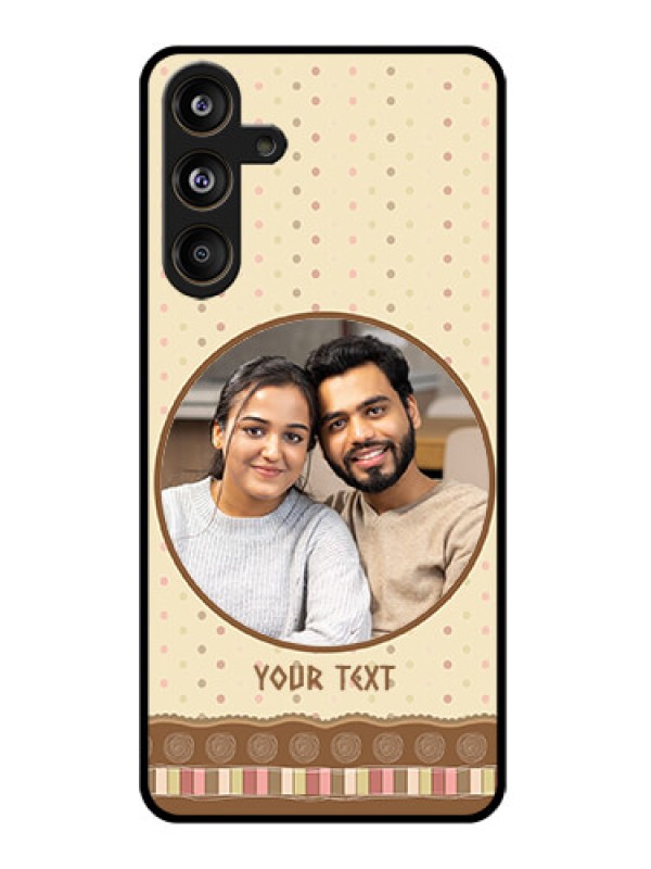 Custom Samsung Galaxy F55 5G Custom Glass Phone CaseBrown Dotted Mobile Case Design