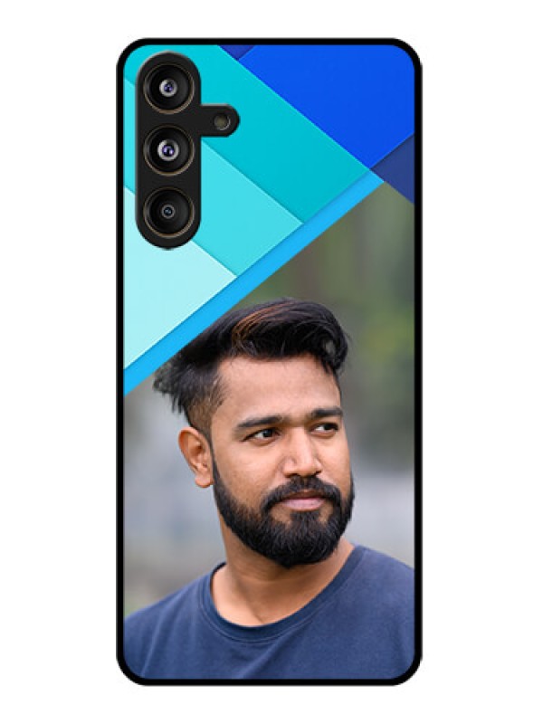 Custom Samsung Galaxy F55 5G Custom Glass Phone CaseBlue Pattern Design