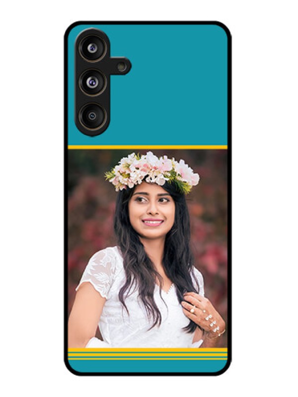 Custom Samsung Galaxy F55 5G Custom Glass Phone CaseYellow and Blue Design