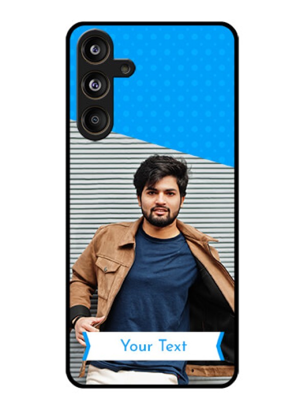 Custom Samsung Galaxy F55 5G Custom Glass Phone CaseSimple Blue Color Design