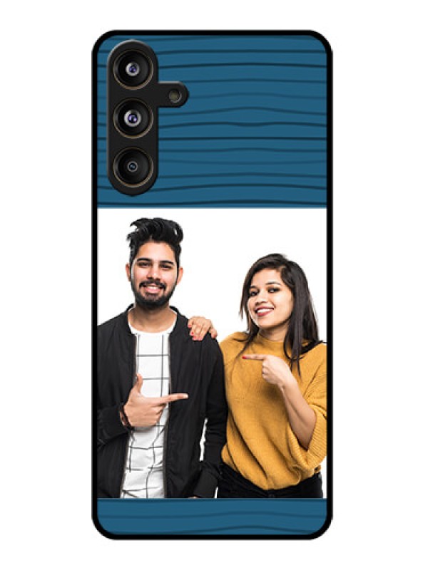 Custom Samsung Galaxy F55 5G Custom Glass Phone CaseBlue Pattern Cover Design