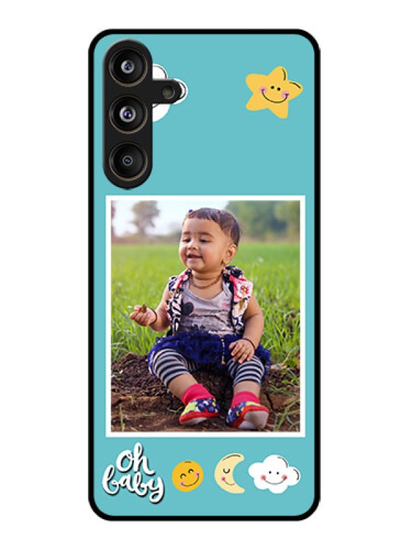Custom Samsung Galaxy F55 5G Custom Glass Phone CaseSmiley Kids Stars Design