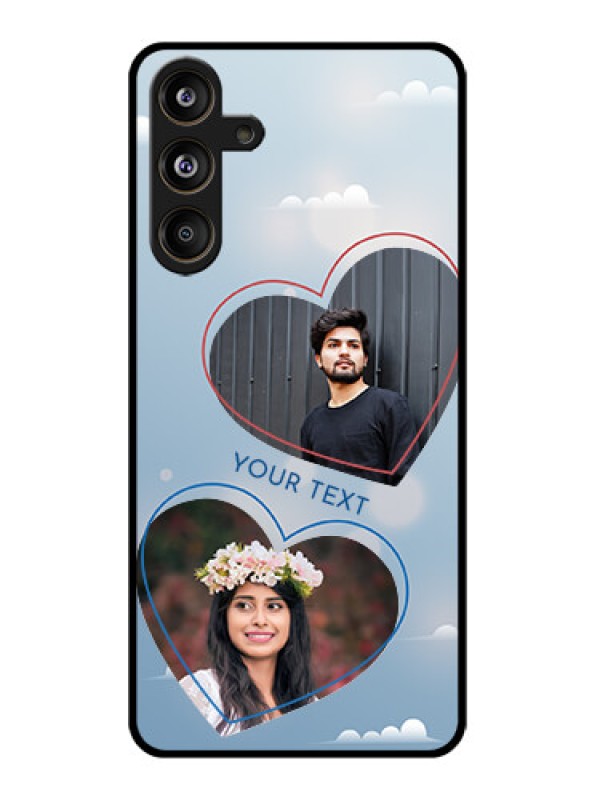 Custom Samsung Galaxy F55 5G Custom Glass Phone CaseBlue Color Couple Design