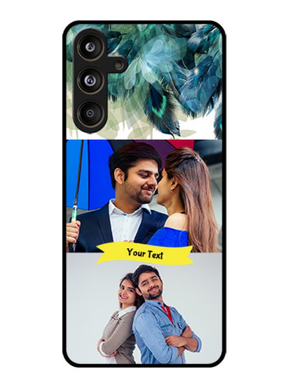 Custom Samsung Galaxy F55 5G Custom Glass Phone CaseImage With Boho Peacock Feather Design
