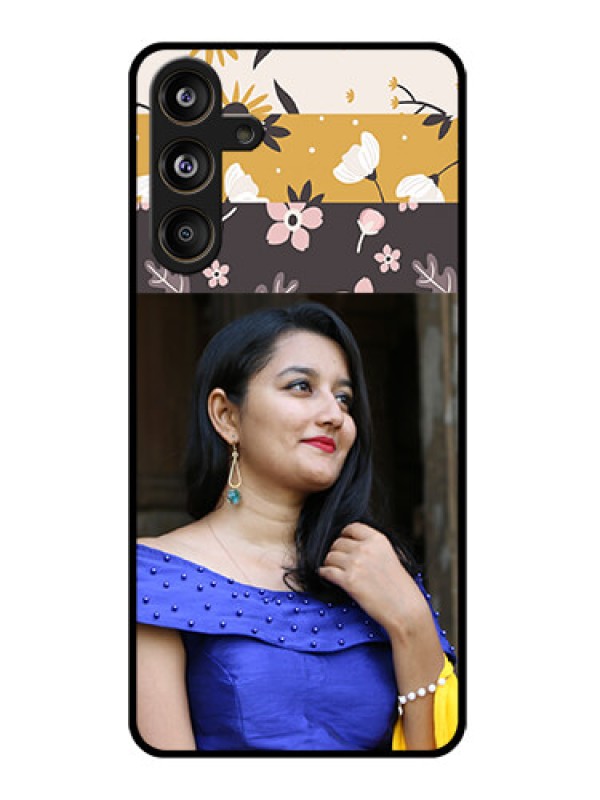 Custom Samsung Galaxy F55 5G Custom Glass Phone CaseStylish Floral Design