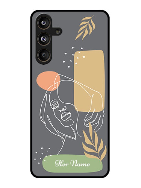 Custom Samsung Galaxy F55 5G Custom Glass Phone CaseGazing Woman Line Art Design