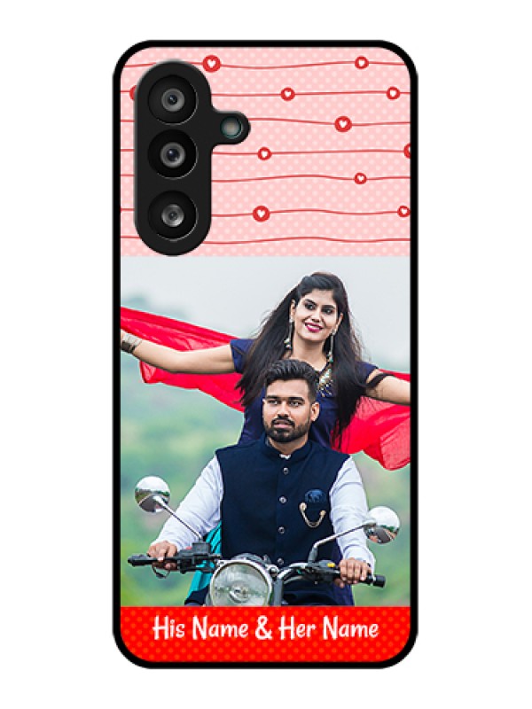 Custom Samsung Galaxy F56 5G Custom Glass Phone Case - Red Pattern Case Design