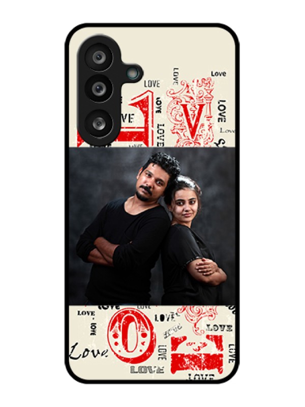 Custom Samsung Galaxy F56 5G Custom Glass Phone Case - Trendy Love Design Case