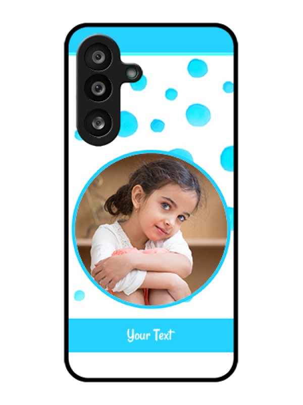 Custom Samsung Galaxy F56 5G Custom Glass Phone Case - Blue Bubbles Pattern Design