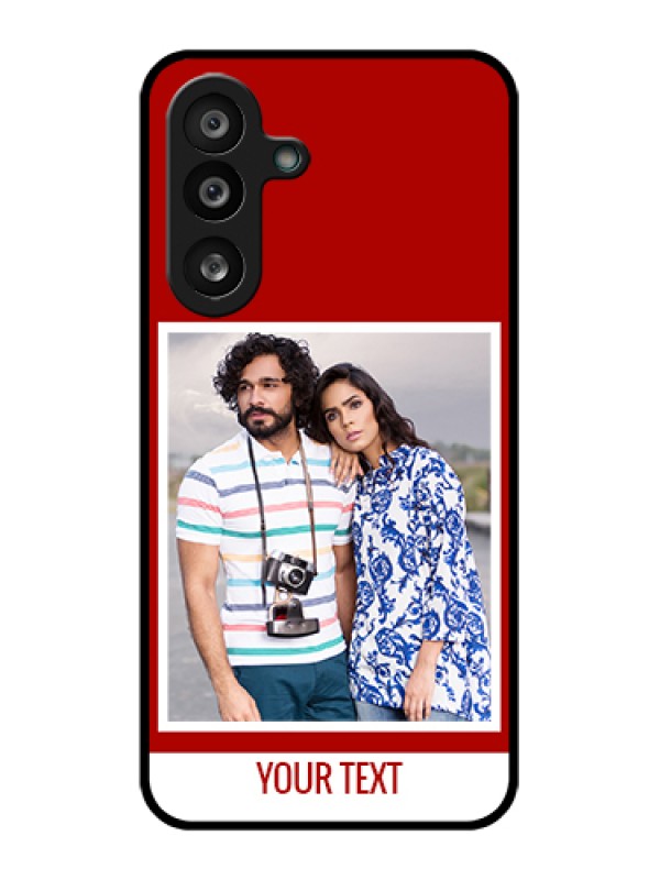 Custom Samsung Galaxy F56 5G Custom Glass Phone Case - Red Color Design