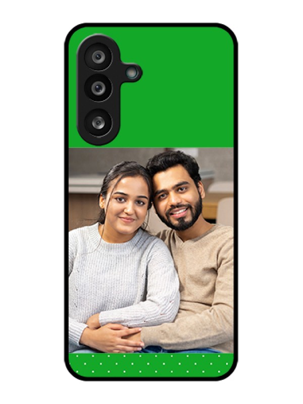 Custom Samsung Galaxy F56 5G Custom Glass Phone Case - Green Pattern Design