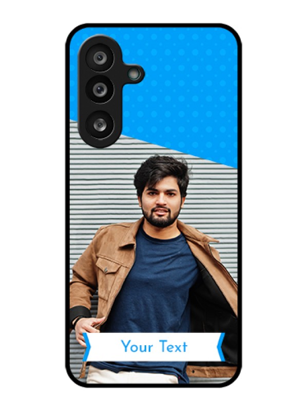 Custom Samsung Galaxy F56 5G Custom Glass Phone Case - Simple Blue Color Design