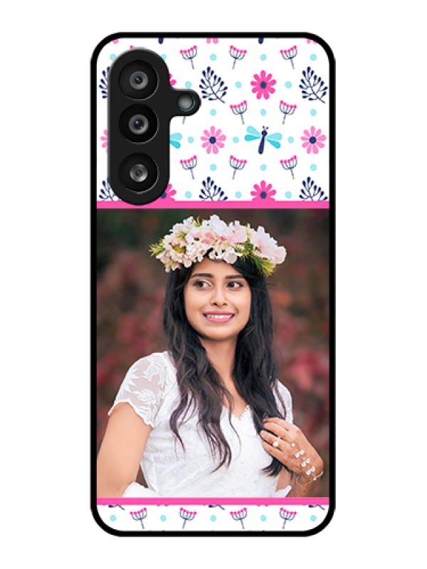Custom Samsung Galaxy F56 5G Custom Glass Phone Case - Colorful Flower Design