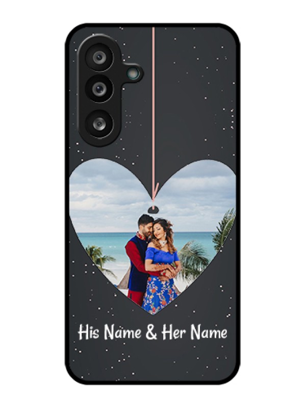 Custom Samsung Galaxy F56 5G Custom Glass Phone Case - Hanging Heart Design