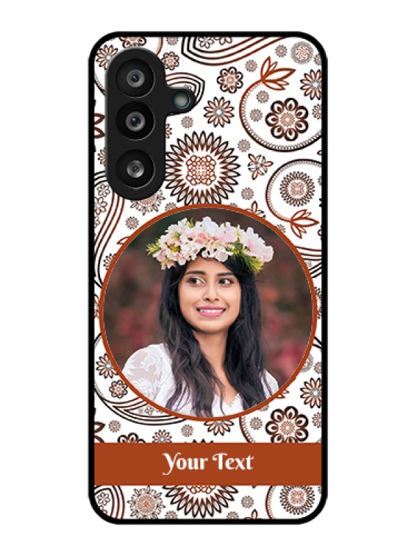 Custom Samsung Galaxy F56 5G Custom Glass Phone Case - Abstract Flower Design